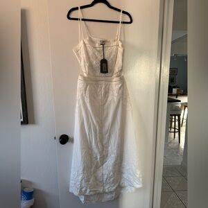 NWT All Saints White Floral Midi Dress